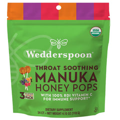 Wedderspoon Manuka Honey Pops for Kids closeup of lollipops with vitamin C