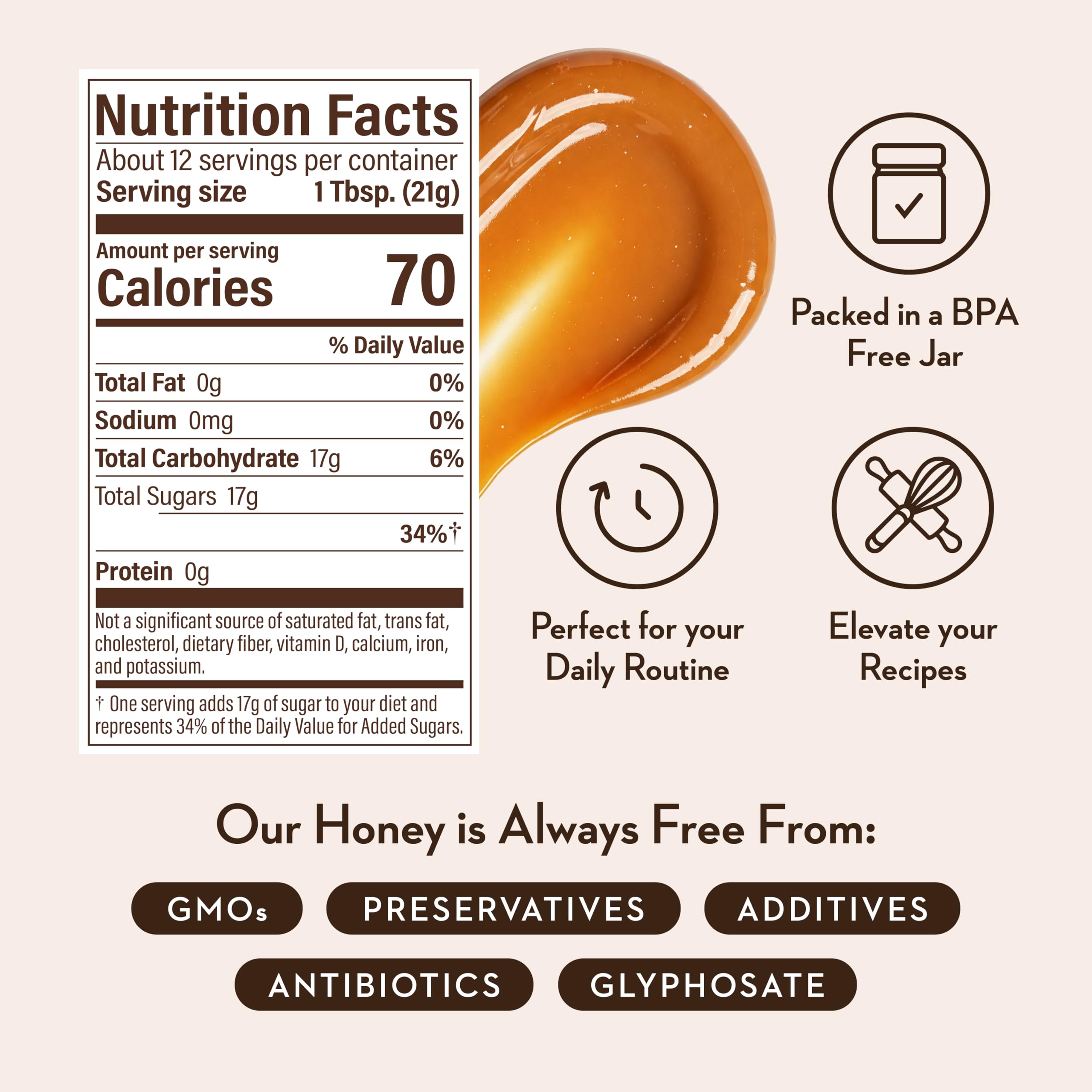 Wedderspoon Manuka honey pour close-up shows smooth, versatile sweetness
