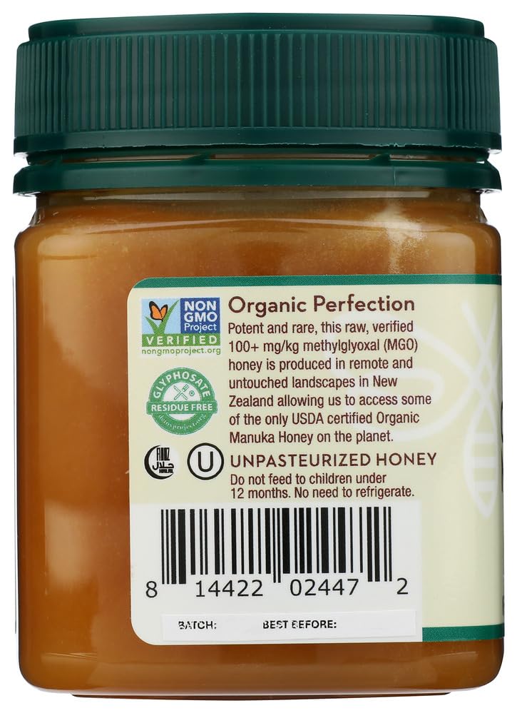 Wedderspoon Manuka Honey tea spoon dip—drizzle into drinks for subtle flavor.