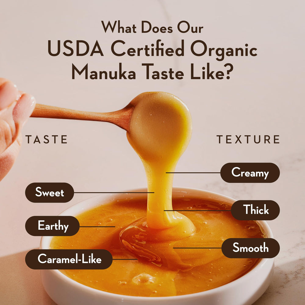 Wedderspoon New Zealand honey scene shows wild Manuka origins and pristine landscapes.