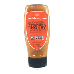 Wedderspoon raw Manuka honey bottle showing pure, unpasteurized quality for everyday sweetness