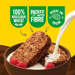 Weetabix Chocolate 24-pack back view highlighting wholegrain and fibre benefits