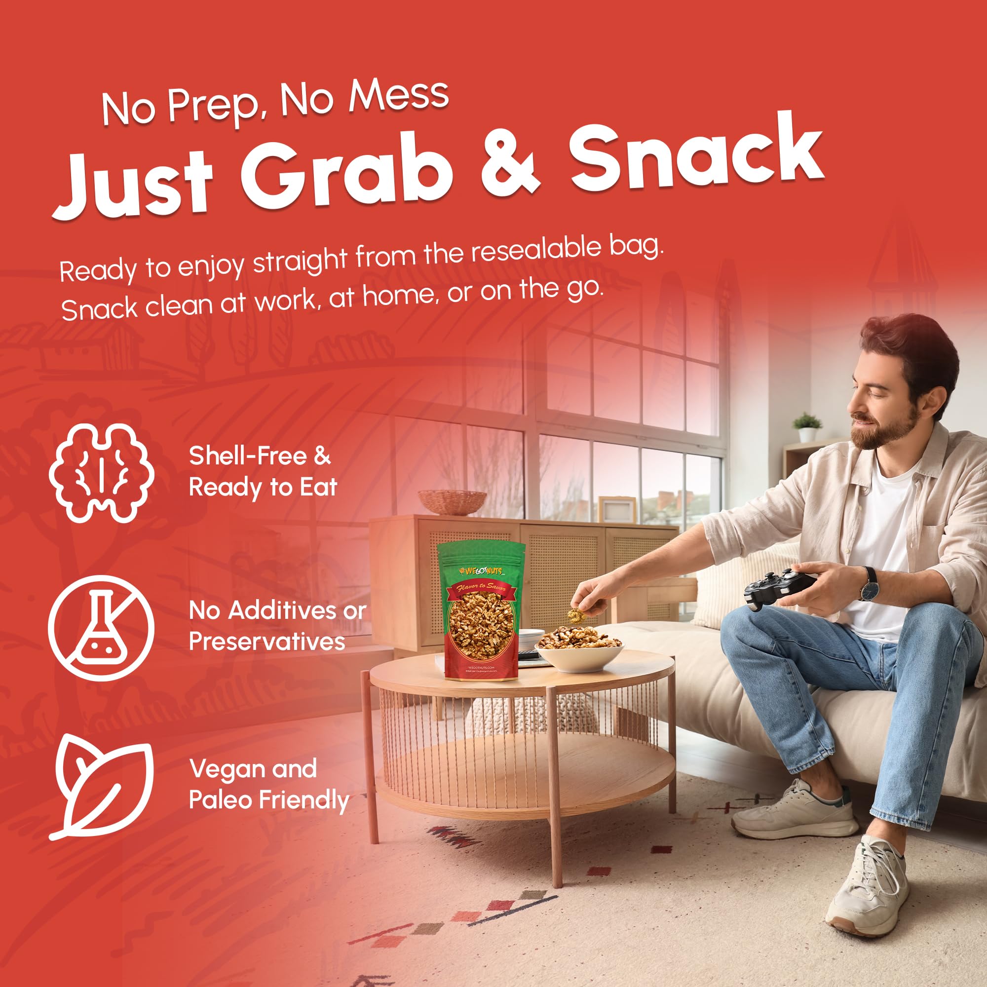  resealable pouch keeps walnut portions fresh by We Got Nuts