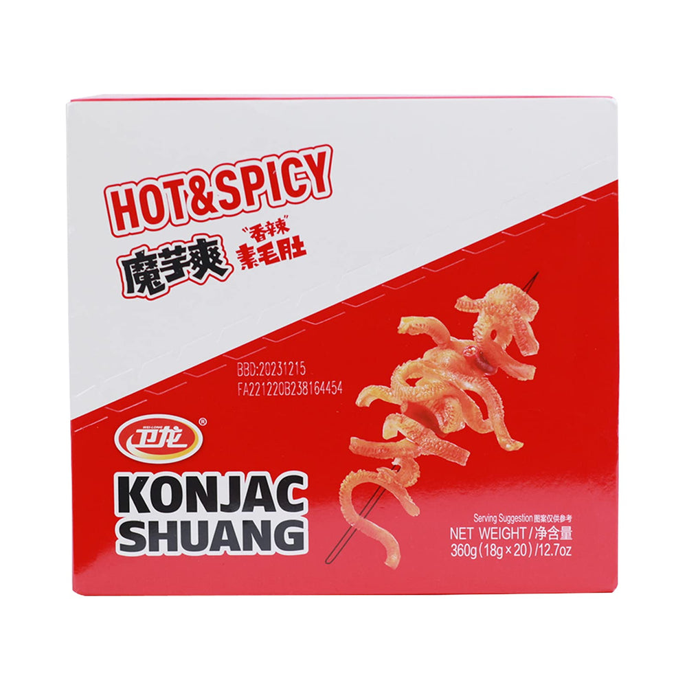 WeiLong konjac spicy strip packaging shows bold flavor for on-the-go snacking.