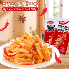 WeiLong spicy konjac strips ready to share as a bold snack or side dish.