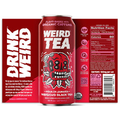 WEIRD Agua de Jamaica hibiscus tea being poured into a glass reveals vibrant flavor.