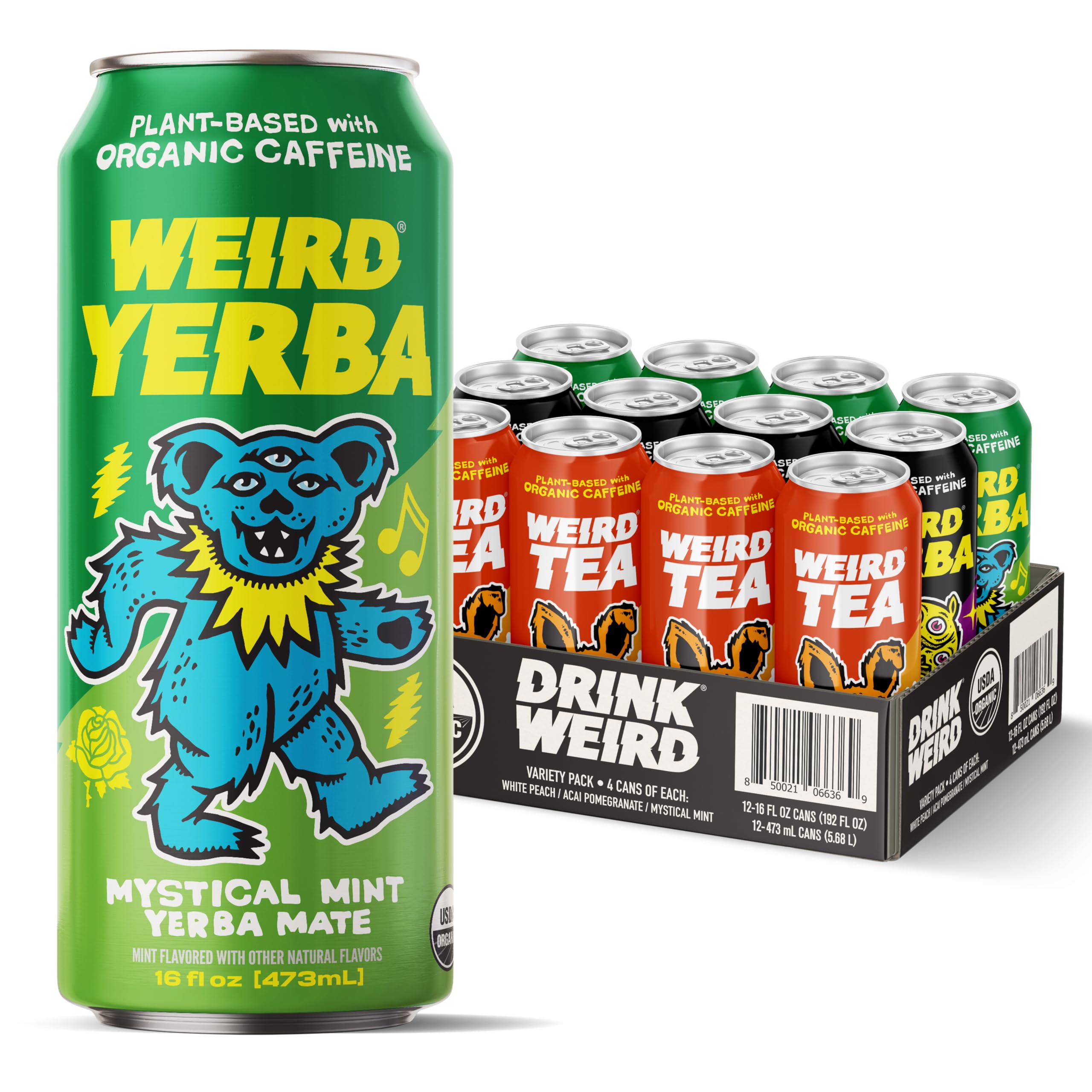 WEIRD best sellers variety pack 12-pack 16oz cans for versatile on-the-go options.