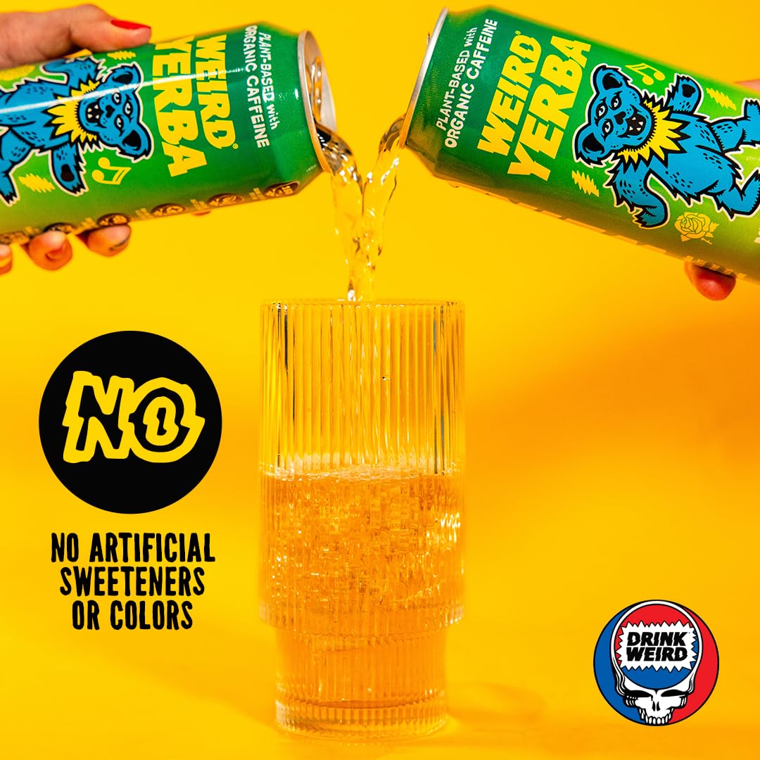 WEIRD mystic mint aroma close-up on can highlights refreshing notes.