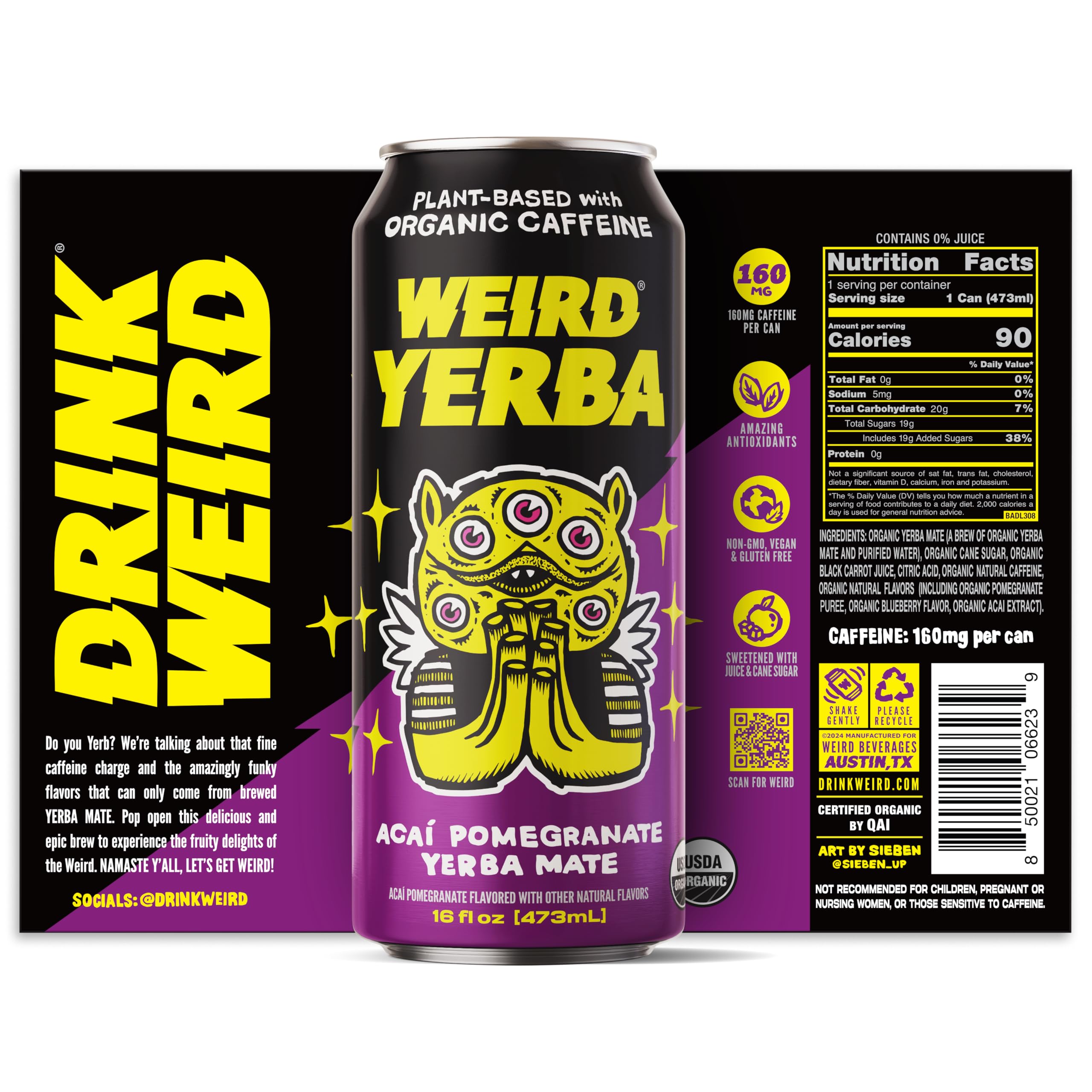 Organic certification badge signals trust in high-quality ingredients from WEIRD.