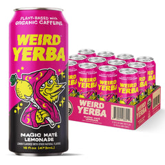 WEIRD Organic Magic Mate Lemonade pack shot for a clean energy boost.