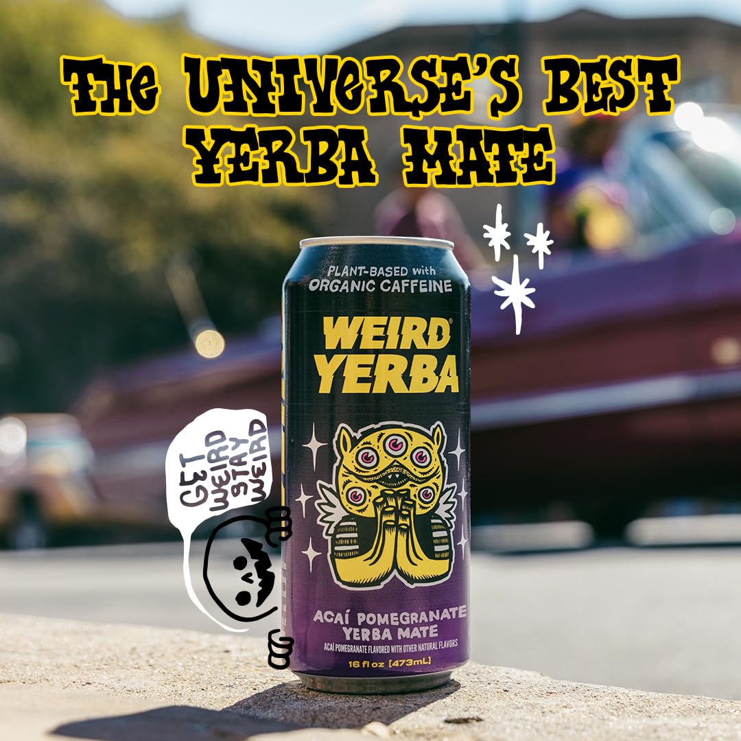 Outdoor scene with Drink Weird hints at on-the-go energy during hikes.