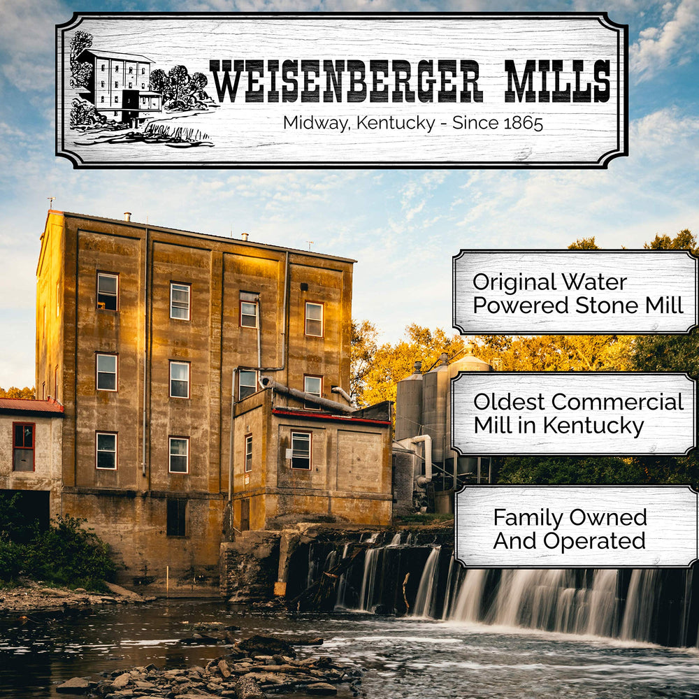 Kentucky Proud label on Weisenberger Grits signaling local non-GMO sourcing