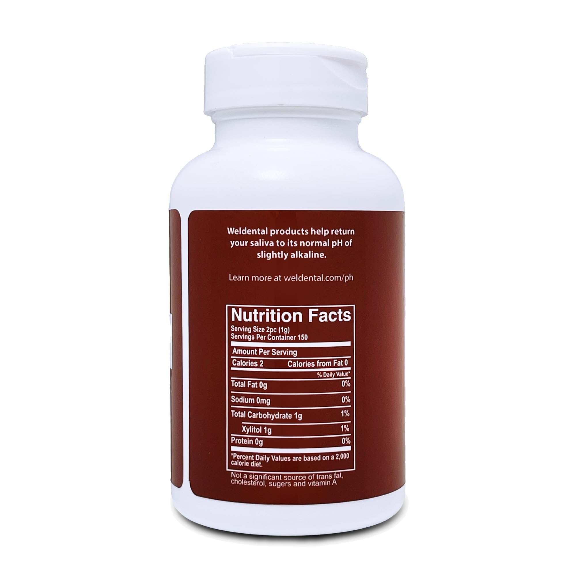 WELdental Xylitol Mints Cinnamon packaging back for on-the-go freshness