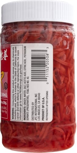 Wel-Pac Kizami Shoga jar label close-up highlighting easy garnish option for meals.