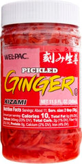 Close-up of Wel-Pac Kizami Shoga shredded ginger showing texture and tangy aroma.