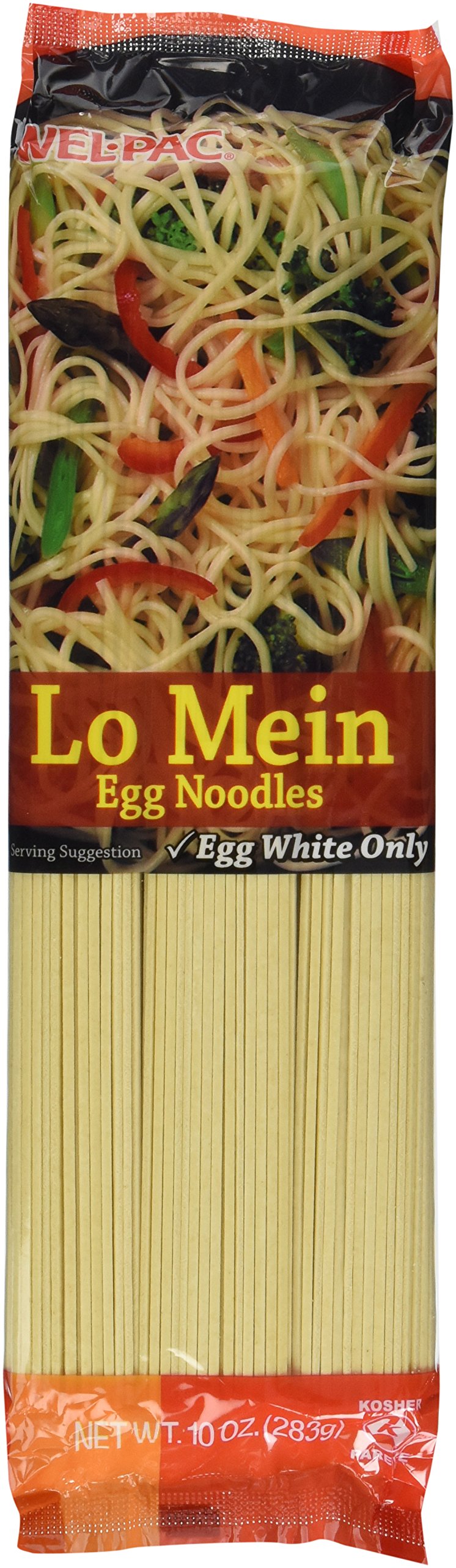 Wel Pac Lo Mein Noodles 6-pack on shelf, ideal for quick family meals.