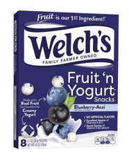 Welch's Blueberry-Acai Snacks box front, ideal for on-the-go snacking