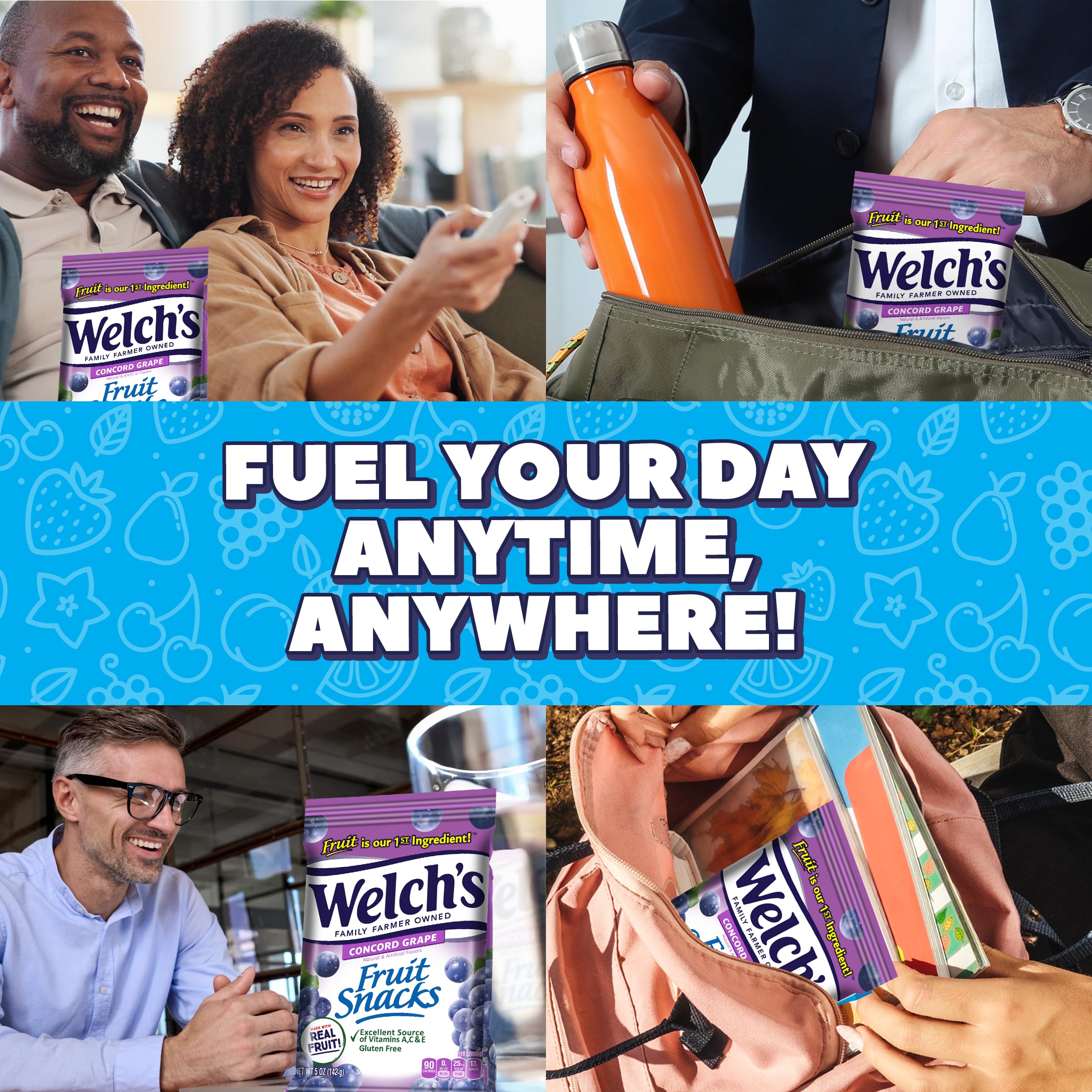 Welch's Concord Grape snacks with gluten-free label, ideal for gluten-conscious diets