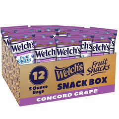 Welch's Concord Grape snack box with 12 packs, gluten-free and convenient for school days