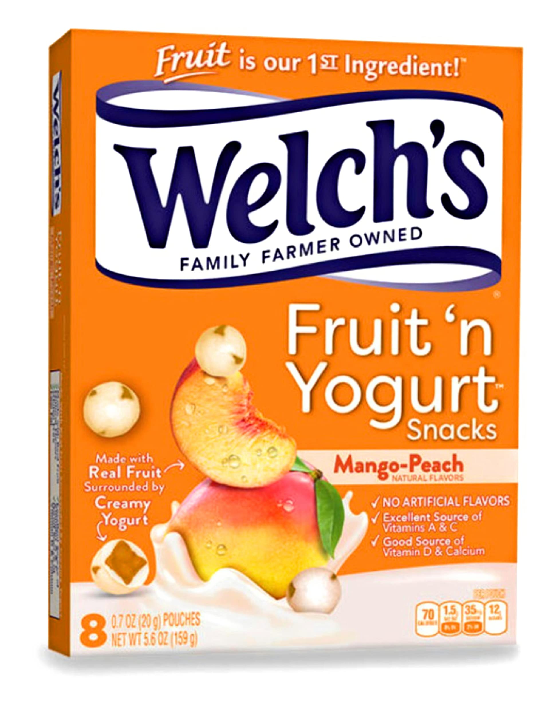 Welch's fruit 'n yogurt mango-peach pouches offer portable snacking for on the go tastes.