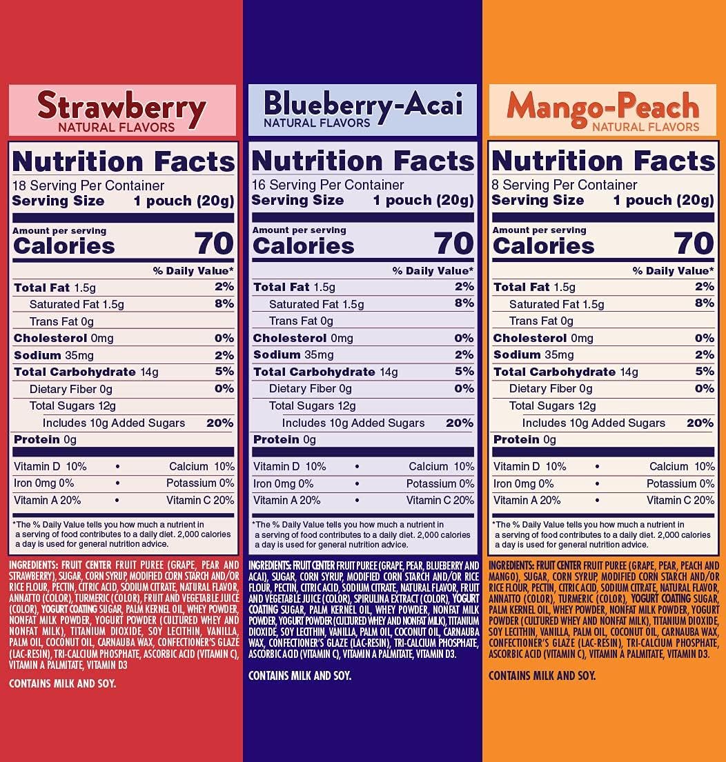 Welch’s Fruit ’n Yogurt Snacks blueberry-acai pack rich in vitamin C and fat-free.