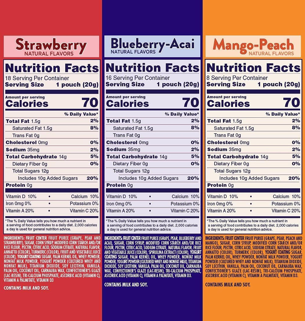 Welch’s Fruit ’n Yogurt Snacks blueberry-acai pack rich in vitamin C and fat-free.