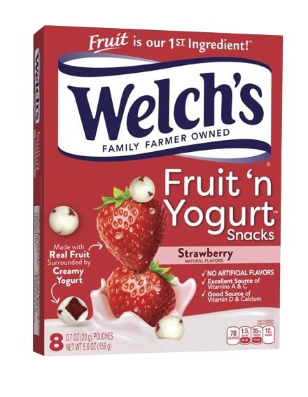 On-the-go portion pack from Welch’s Fruit ’n Yogurt Snacks for busy days.