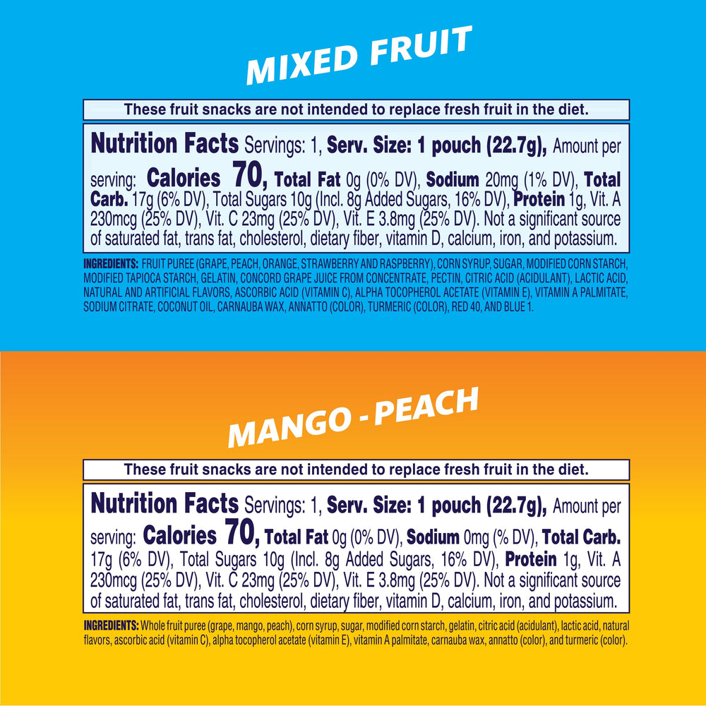 Close-up of Welch's 0.8 oz snack packs for on-the-go lunches.