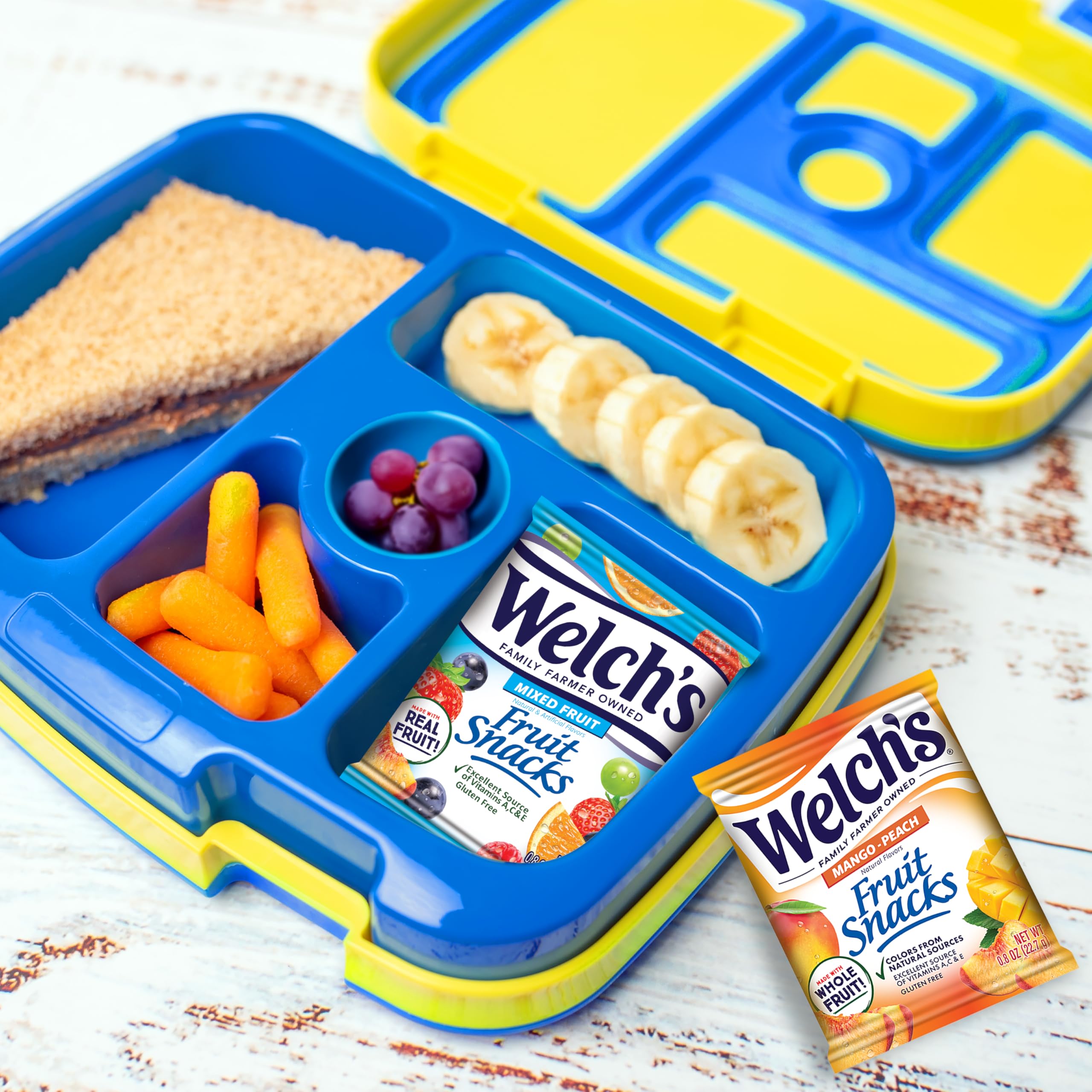 Gluten-free and fat-free Welch's snacks ready for quick treats.