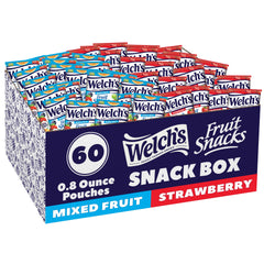 Welch's Fruit Snacks mixed-fruit and strawberry box for easy, family-friendly lunchbox snacking.