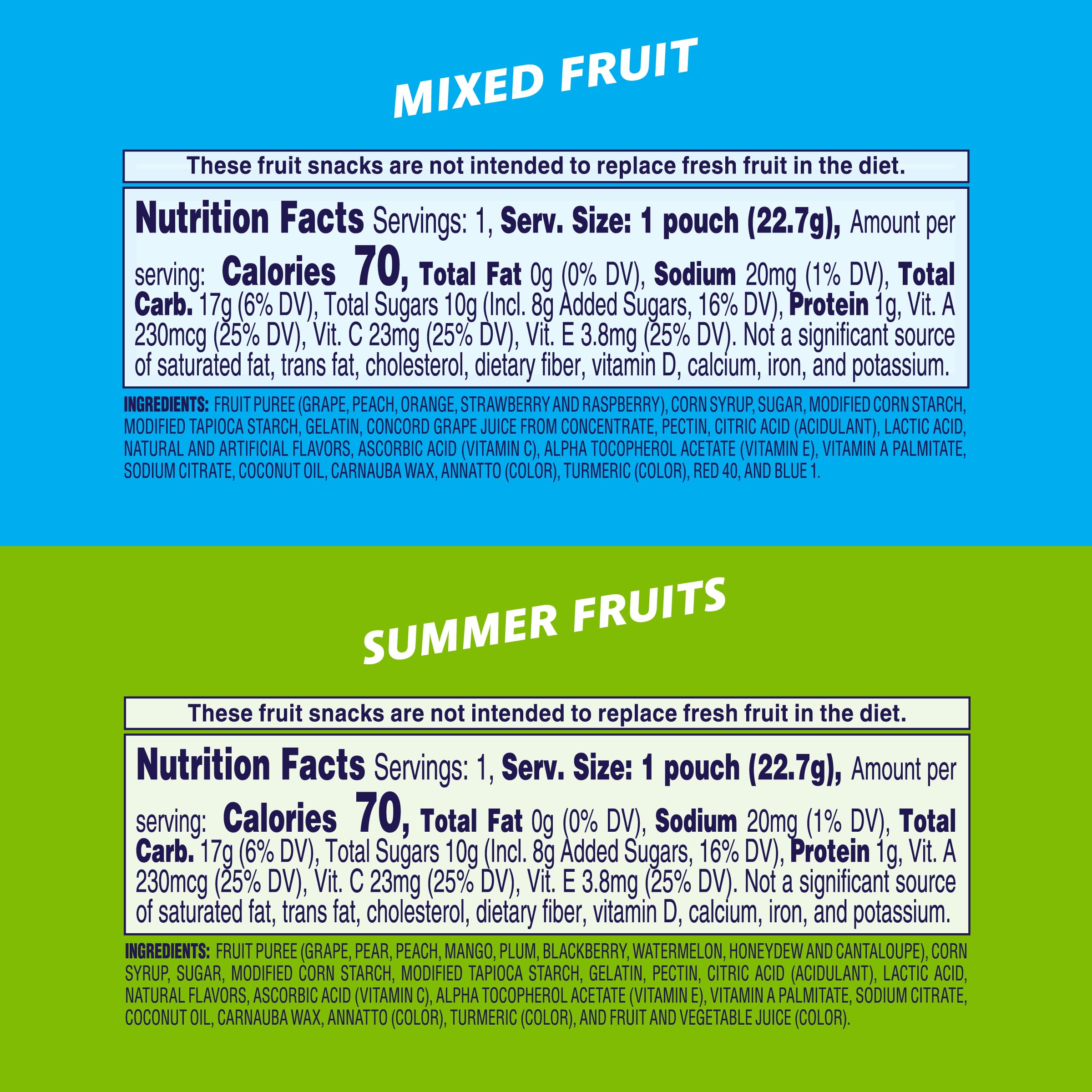 Welch's Fruit Snacks summer-fruits bag; bright flavors for on-the-go snacking.