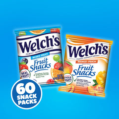 Colorful Welch's fruit shapes appealing to kids during snack time.