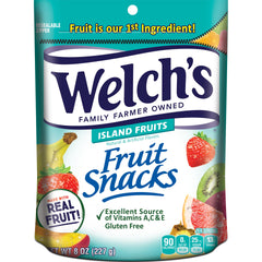 Welch's Island Fruits Snack Pack—convenient 8oz gluten-free snack for lunchboxes and travel.
