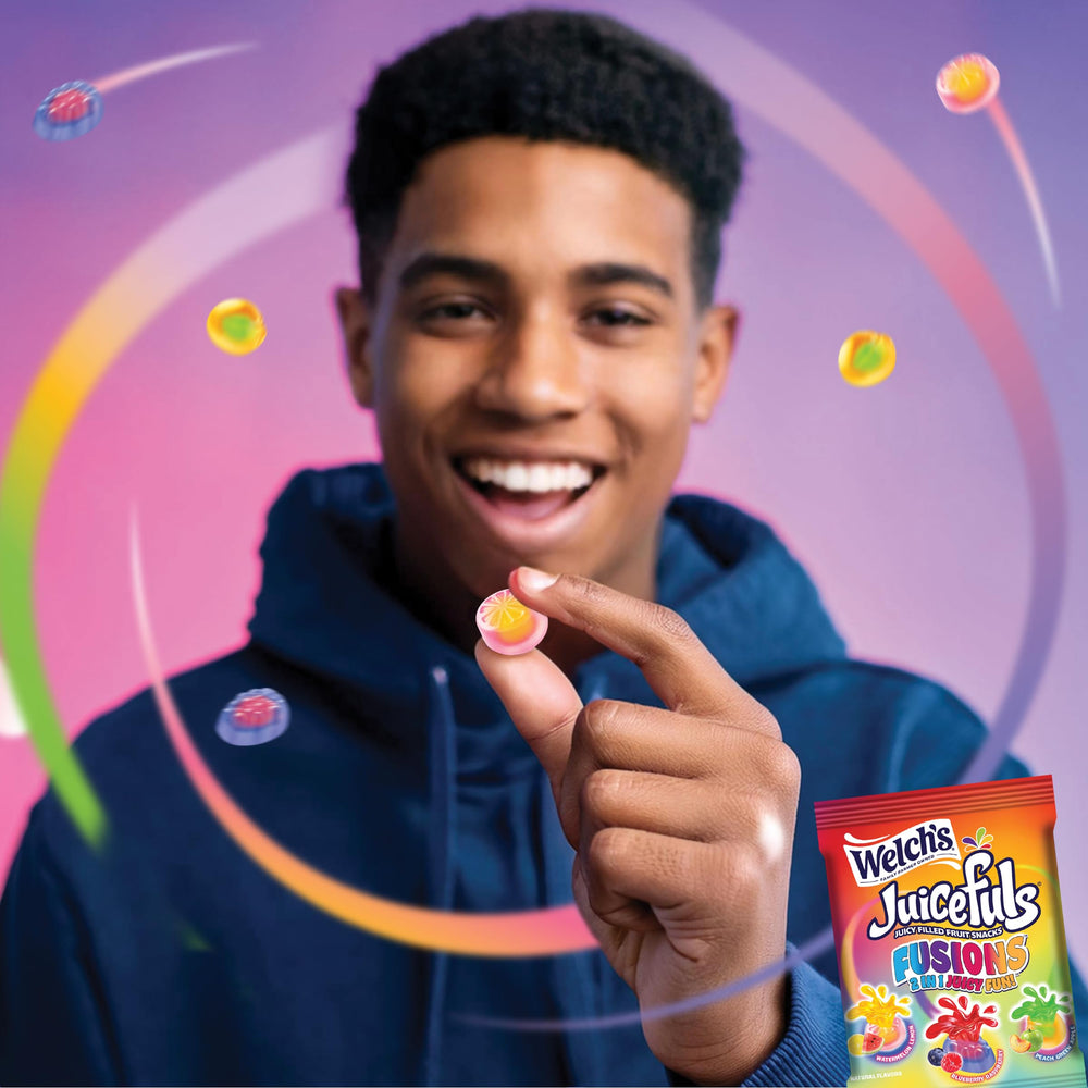 Welch's Juicefuls Fusions Fat-free snack with vitamins.