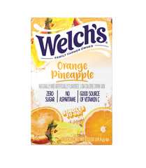 Tall glass of Welch's Orange Pineapple drink after mixing.