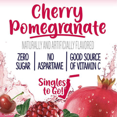 Welch's Singles To Go bottle-ready cherry pomegranate flavor for on-the-go hydration.
