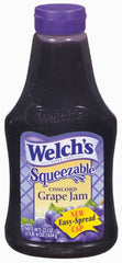 Welch's Squeeze Concord Grape Jam bottle pours smoothly for easy breakfasts.