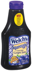 Welch's Squeeze Concord Grape Jam jar ready to spread on toast.