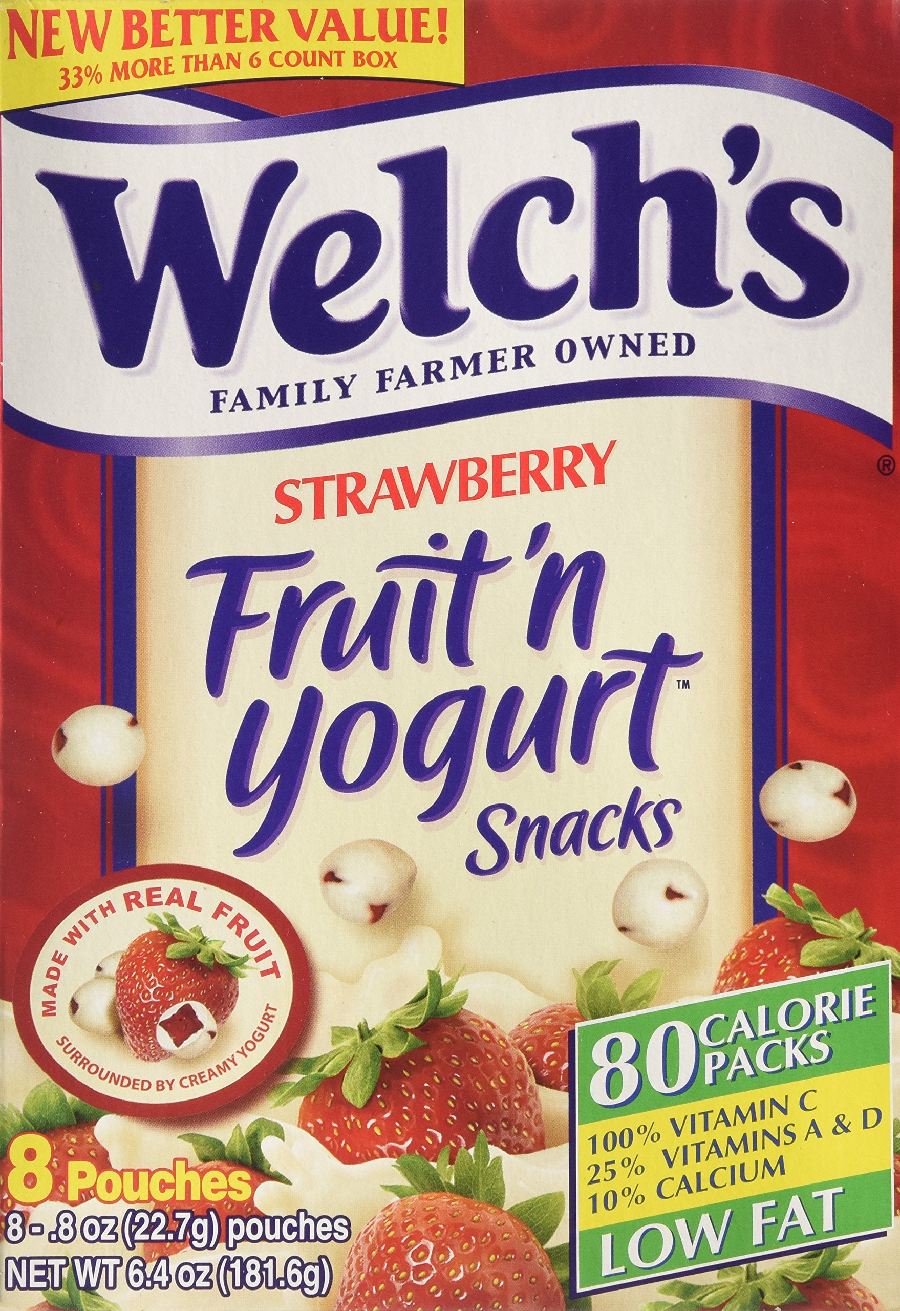 Welch's Strawberry Fruit'n Yogurt Snacks blueberry flavor closeup.