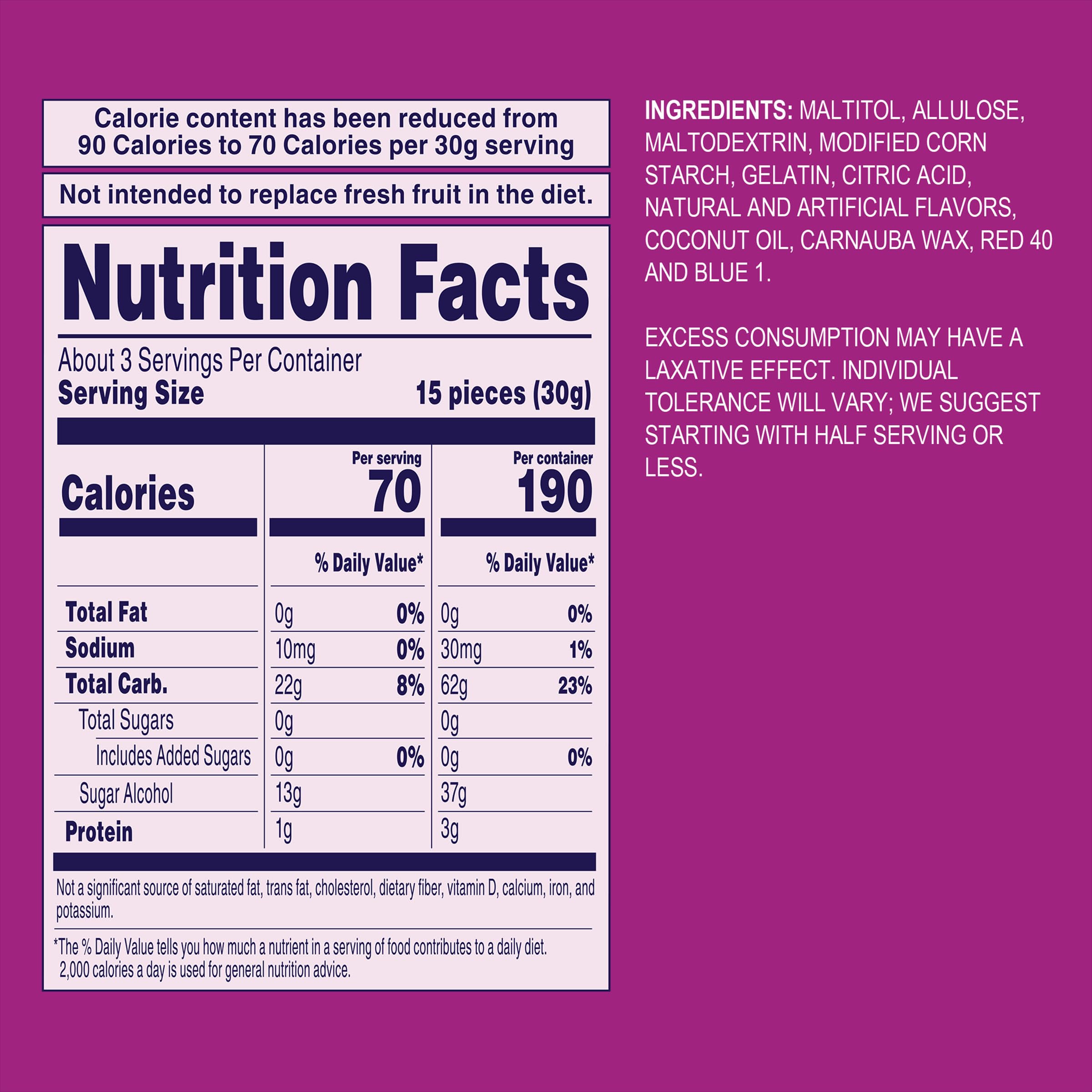 Close-up of Welch's Fruity Bites 3oz pack showing berry and cherry flavors, gluten free.