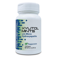 WELdental Xylitol Mints front display shows peppermint formula for on-the-go freshness