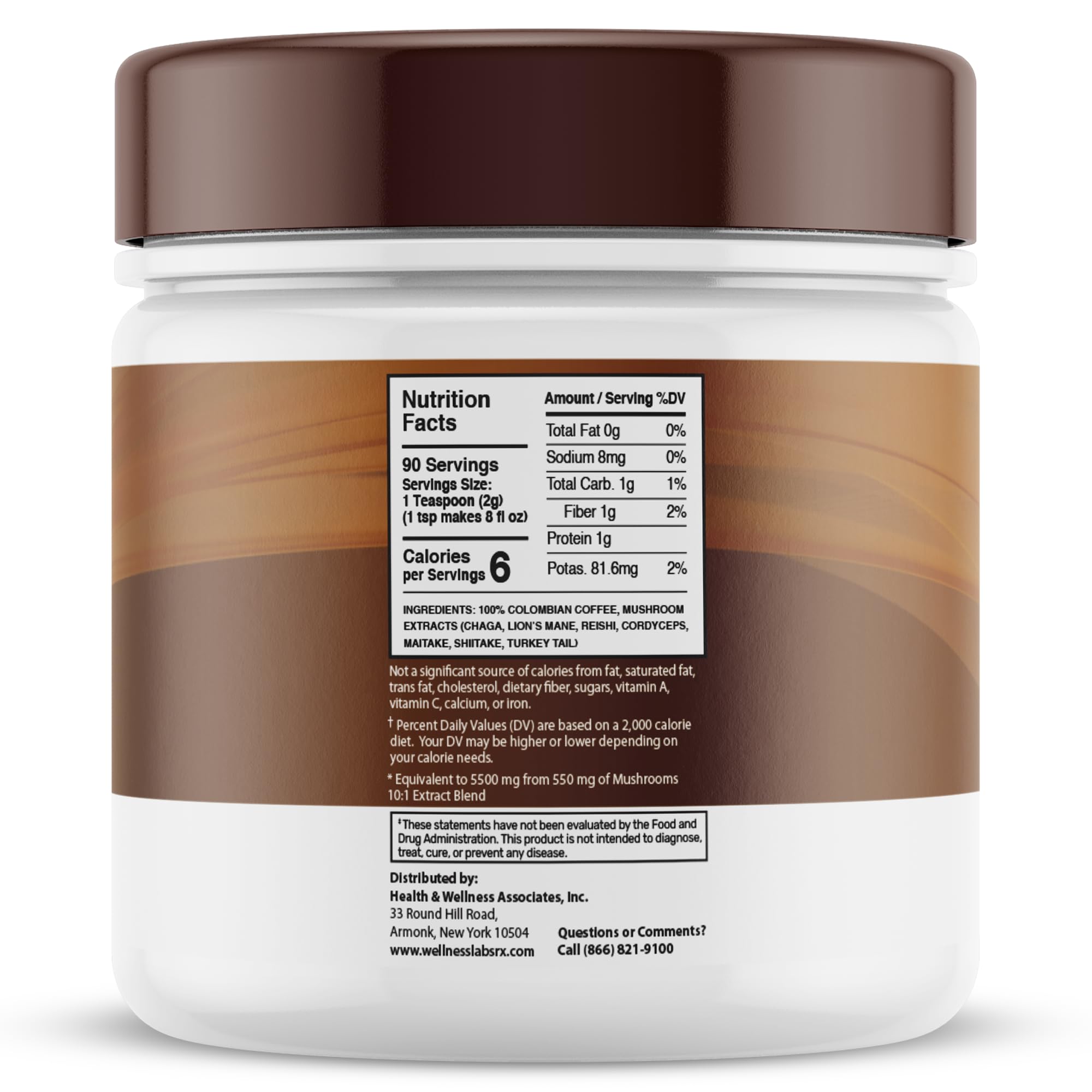 Wellness LabsRX organic mushroom blend label highlights cognitive focus support