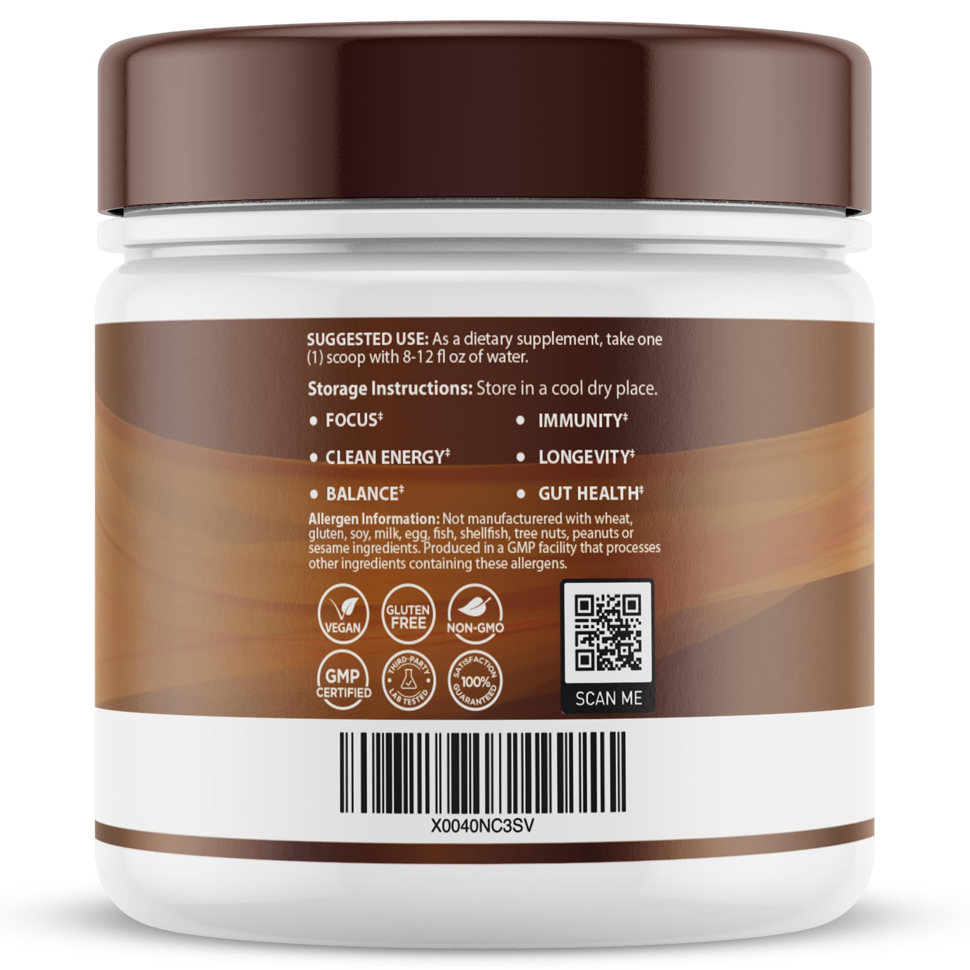 Wellness LabsRX steaming mug of coffee suggesting smooth taste and steady alertness