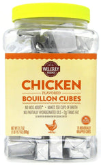 Wellsley Farms chicken bouillon cubes in packaging for easy pantry prep.