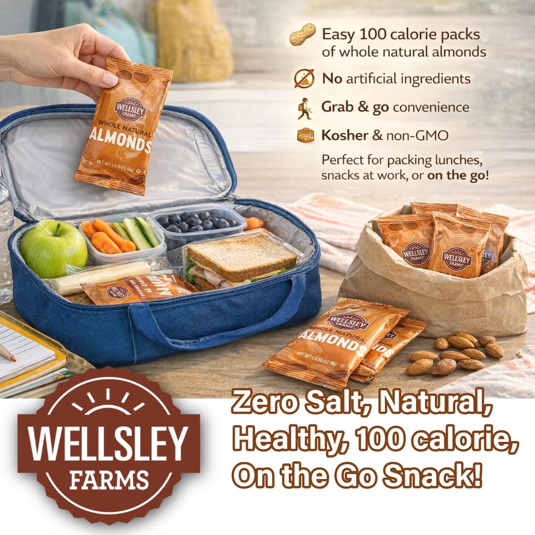 Wellsley Farms kosher-certified almonds, trusted snack for dietary observance.