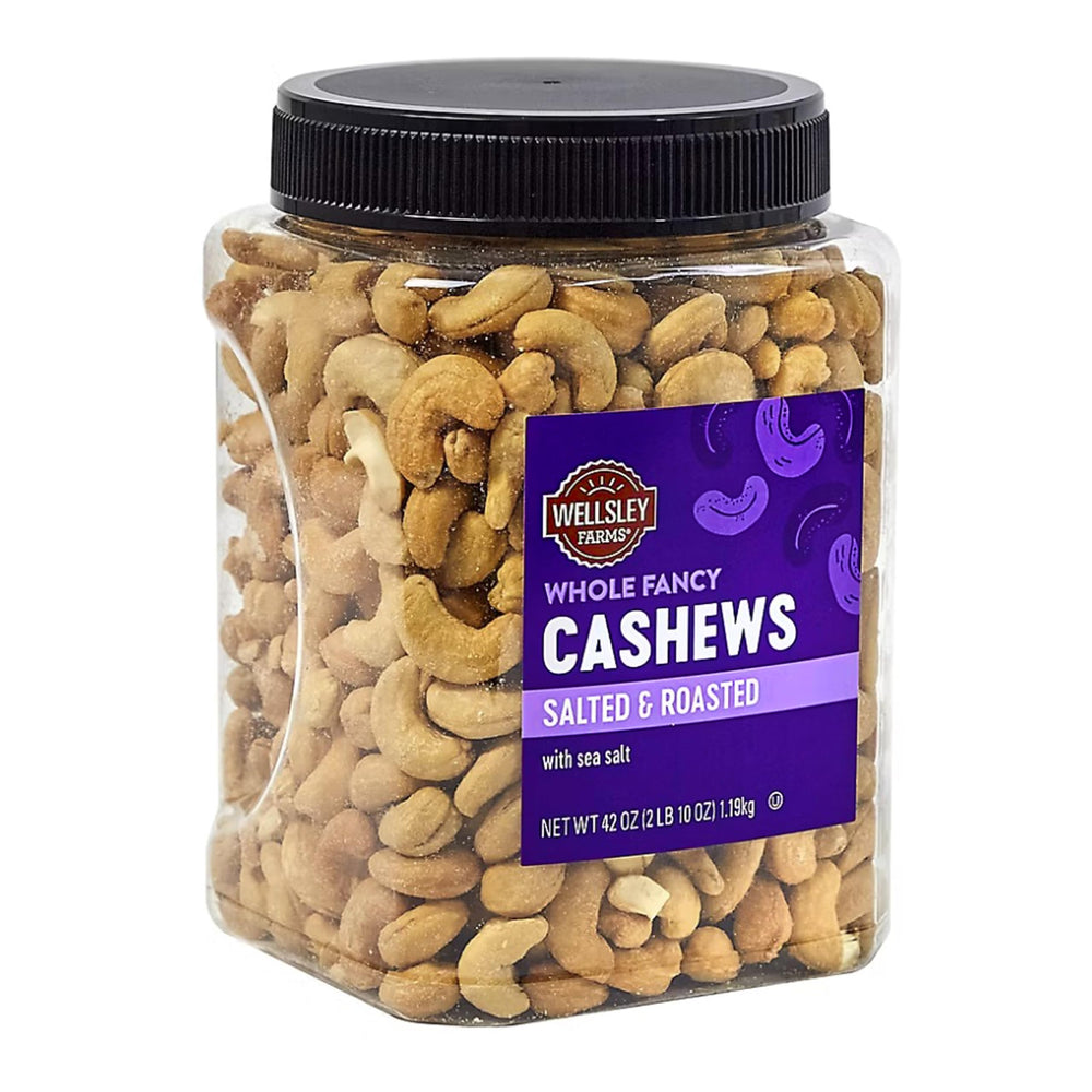 Wellsley Farms cashews stored in an office drawer for easy energy boosts.