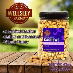 Wellsley Farms open tub reveals cashews ready for a quick treat.