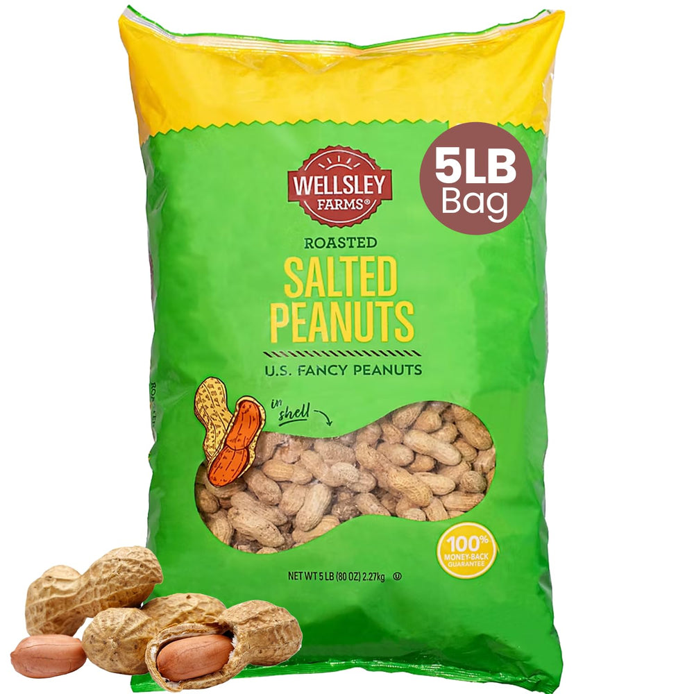 Wellsley Farms salted roasted in-shell peanuts ready for crunch
