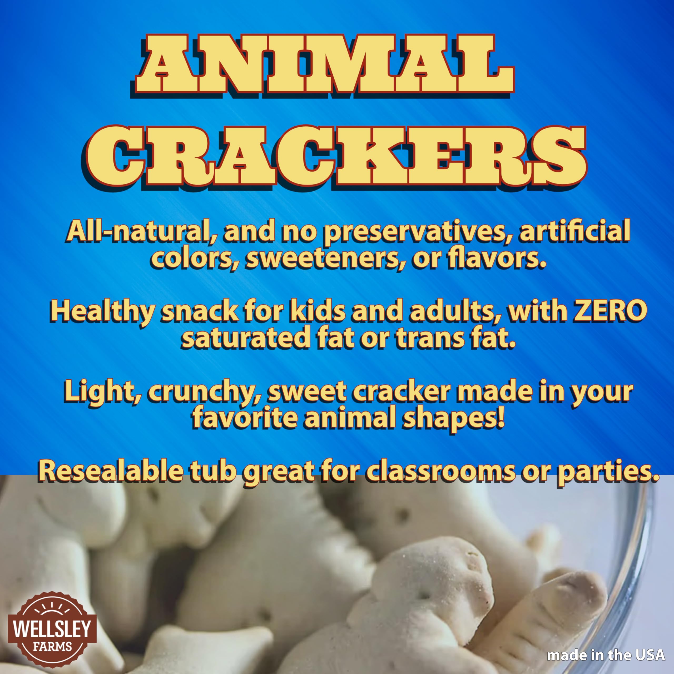 Wellsley Farms Animal Crackers classroom or party snack option.