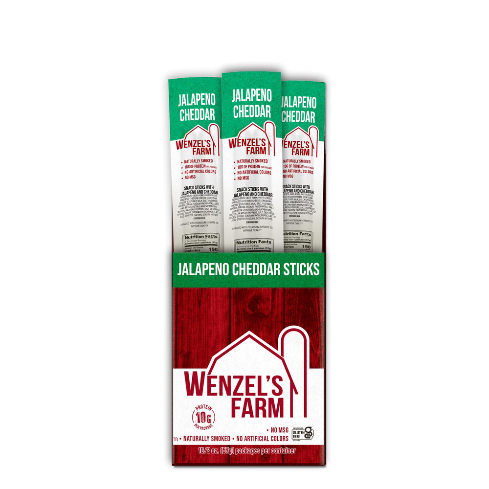 Natural hickory smoke aroma emphasizes real wood smoking in Wenzel's Farm sticks.